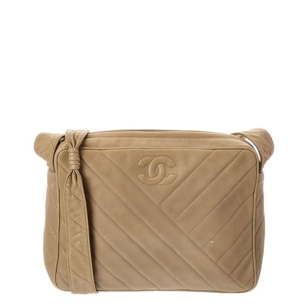 Chanel Beige Caviar Leather Cc Large Camera Bag (Authentic Pre-Loved)